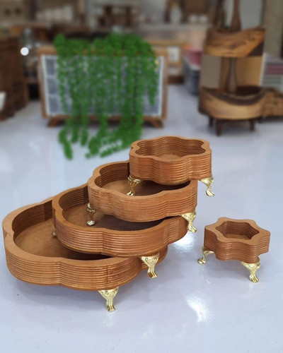 سینی مزه خوری 5 تیکه پایه دار